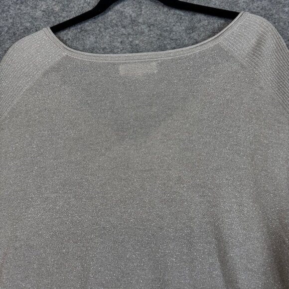 Velvet by Graham & Spencer Metallic Silver Cowl Neck Top 3/4 Sleeve Size S - Picture 10 of 12